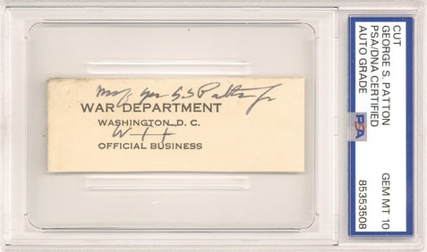 George S. Patton Signature, Incredible PSA/DNA Gem MT 10!