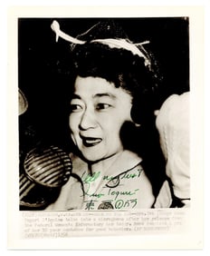 Tokyo Rose 1956 Press Photo After Her Release, Boldly Signed