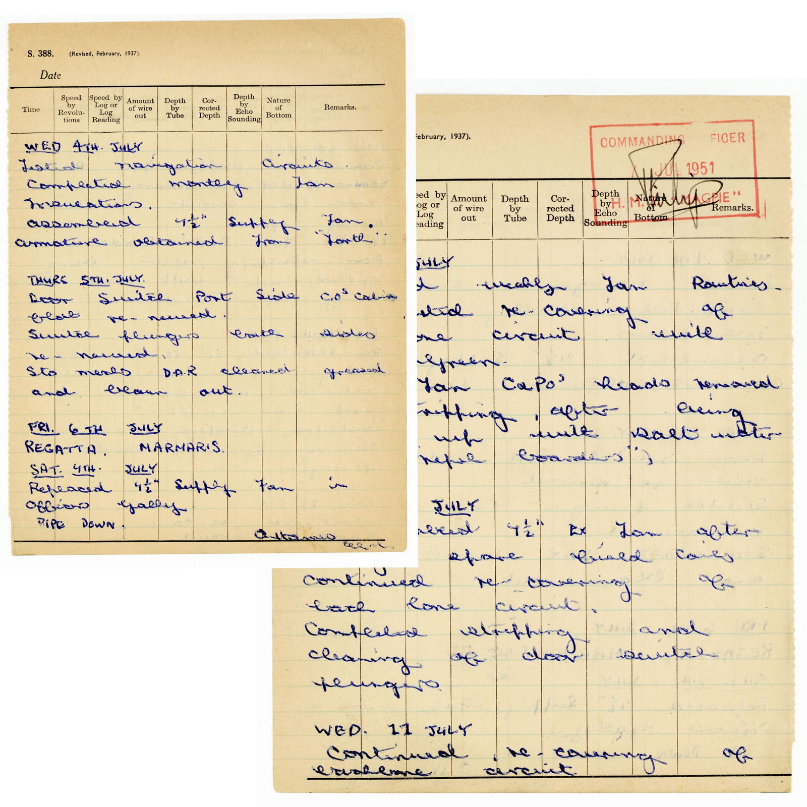 Philip, Duke of Edinburgh Signed Signed "Magpie" Ship Log (1 of 3)