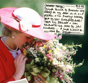 Princess Diana Thank You Note Signed to Chef, 10 Months Before Separation