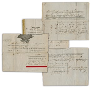 Nathaniel Hawthorne Boldly Signed Liverpool Consular Doc For Latter-Day Immigrant Ship