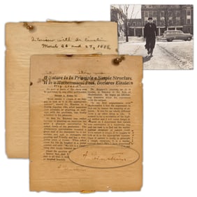 Einstein: “My life is a simple thing that would interest no one…” Einstein Signed