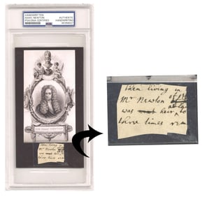 Sir Isaac Newton Rare Signature, PSA Encapsulated and Authenticated