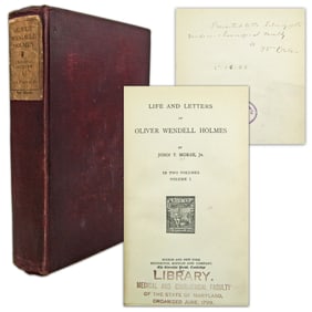 William Osler Signed Vol. I, "Life & Letters of Oliver Wendell Holmes"