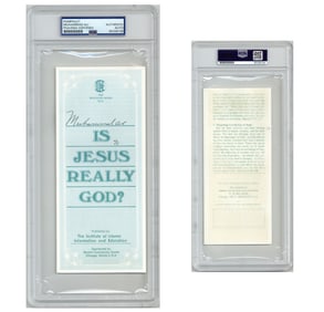 Muhammad Ali Signed Islamic Pamphlet Cover, PSA/DNA
