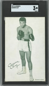 Fine Cassius Clay Boxing Exhibits Card, SGC Graded 3 VG