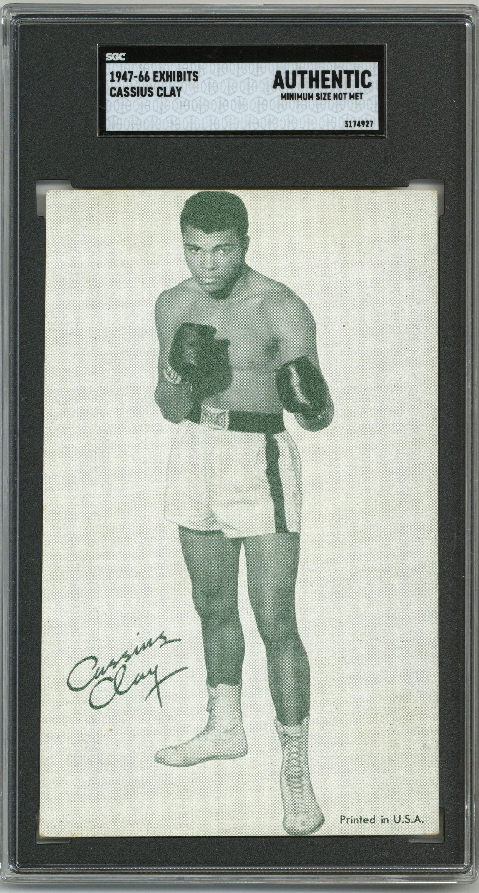 Cassius Clay Boxing Exhibits Card, SGC Authenticated and Slabbed (1 of 2)