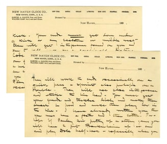 Walter Camp Partial Letter on Football Strategy: "smash in hard and make them play low"