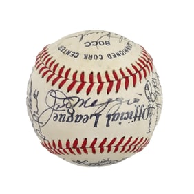 DiMaggio, Musial, Slaughter, Mize, Spahn, Alston and 18 more HOFers and Greats - JSA Superb!