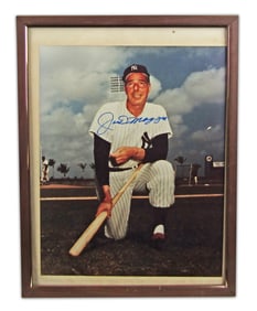 Joe DiMaggio Signed Large Color Photograph, Nearly 13" x 17" Framed!