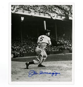 Joe DiMaggio at Bat, Boldly Signed Photograph