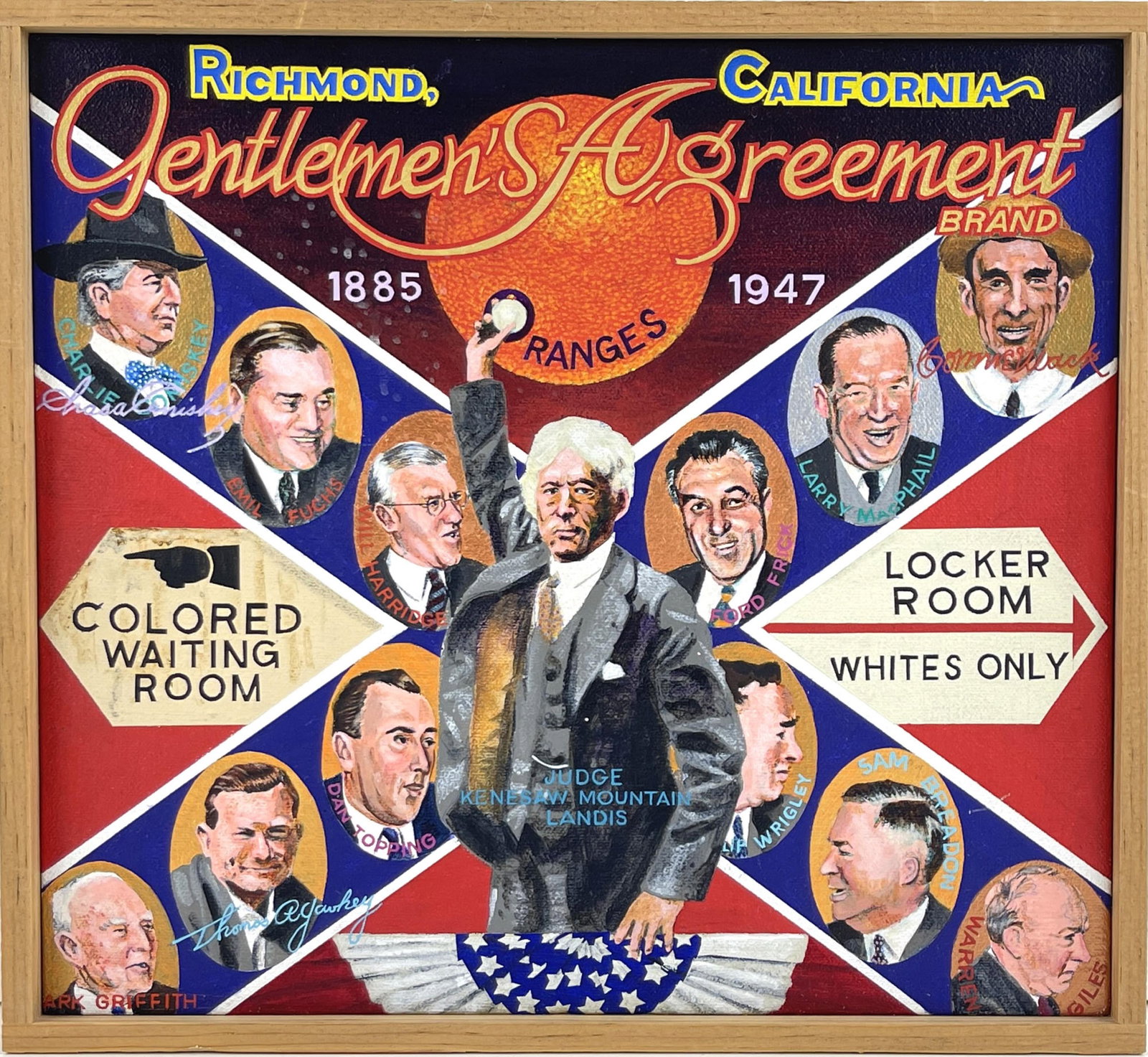 Ben Sakoguchi Segregated Baseball Original Painting, Signed by the Award-Winning Artist (1 of 6)