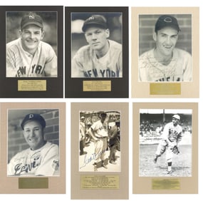 Six Vintage Baseball Signed Photos, Some Burke & With Certs!