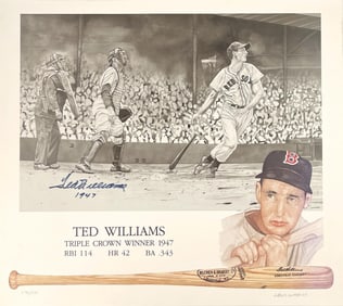 Fantastic Ted Williams Limited Edition Signed Poster, with 5.5" Signature!