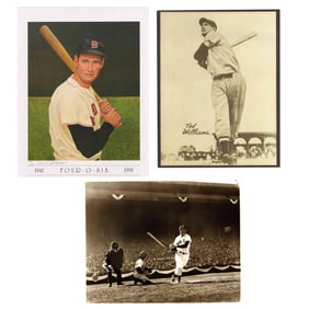 Ted Williams Photo From First Opening Day at Fenway, 1947, with Oversize Vintage Print and Poster