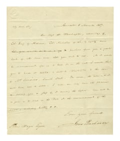 James Buchanan ALS Ordering Wine For Himself & Close Ally "Col. King of Alabama"