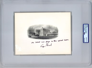 George H. W. Bush Signed White House Engraving, PSA/DNA GEM MT 10