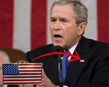 George W. Bush's American Flag Lapel Pin. Ex. Samuel Sutton, His White House Valet