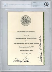 Jimmy Carter & Walter Mondale Signed Inaugural Program, Beckett Authentication