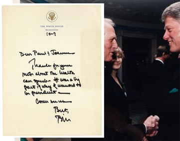As President, Clinton Thanks Paul Newman For Note on Health Care Speech
