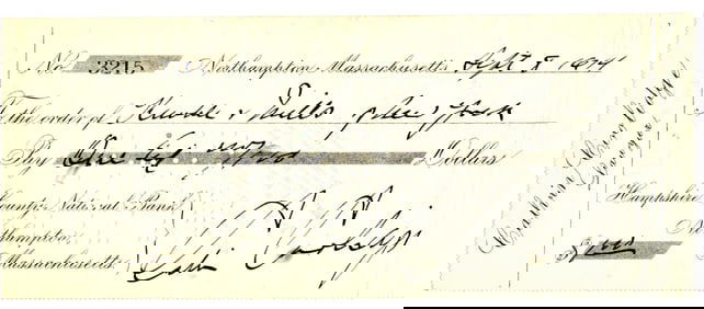 Calvin Coolidge Boldly Signed Check