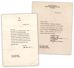 General Dwight D. Eisenhower Thanks Friend for Invitation to Visit Miami Beach