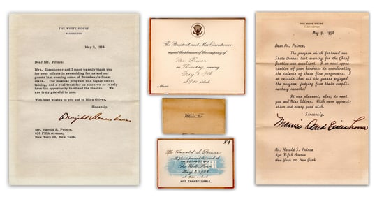 Dwight and Mamie Eisenhower Thank Broadway Producer for Star-Studded Entertainment at White House