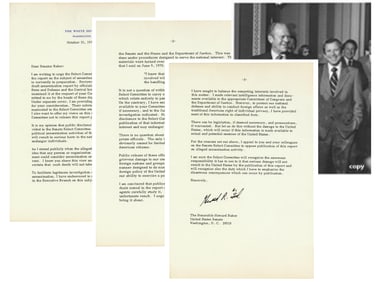 President Ford on "political assassination activities" of Foreign Leaders, asks Sen. Baker to