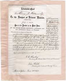 U. S. Grant as Draw for Banquet at Belmont Mansion in Preparation for 1876 Exhibition in