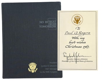 LBJ Gifts Congressmen "No Retreat from Tomorrow" Featuring His Policy & Legislative Priorities of
