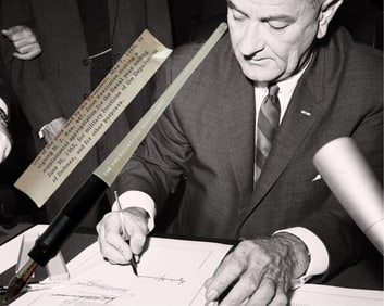 LBJ Vietnam Bill Signing Pen, Funding Escalation & Troop Deployments in Dept. Of Defense Operations