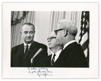 Lyndon Johnson Signed & Inscribed Photo to Arthur Goldberg