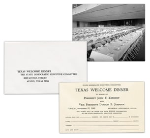 John F. Kennedy Texas Welcome Dinner RSVP Card, Unused & Pristine!