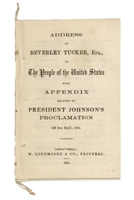 Lincoln Assassination: Andrew Johnson Proclamation, Beverley Tucker