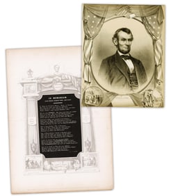 Two Excellent Abraham Lincoln Prints: Slave Imagery & Memento Mori