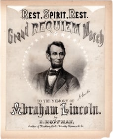 Abraham Lincoln Image on Mourning Sheet Music