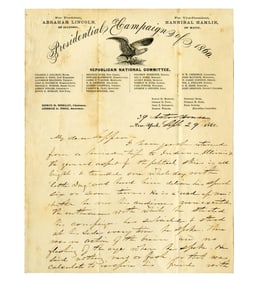 Sen. George G. Fogg Partial Letter on Stephen Douglas: "little Dug....is a 'used up man'"