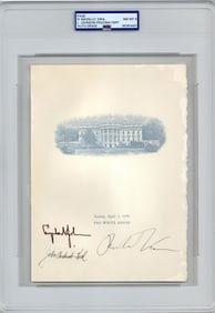 Johnson and Nixon White House Engraving, PSA/DNA Graded NM-MT 8!