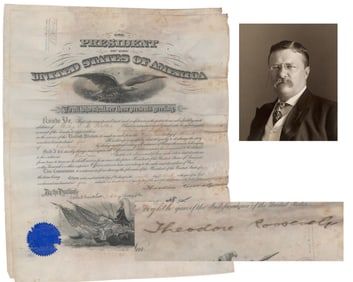 Theodore Roosevelt Boldly Signed Appointment