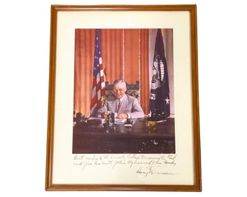 Splendid Harry Truman Signed Photograph