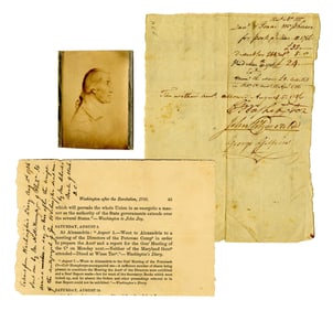 G. Washington Endorsed Potomac Co. Document, Later Dined at the Famous Wises Tavern That Night!