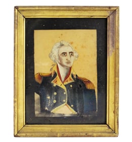 George Washington Reverse Glass Portrait