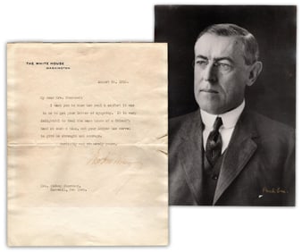 President Woodrow Wilson Thanks New York Friend for Sympathy Letter
