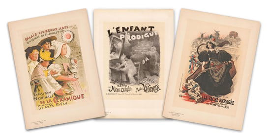 Highly Collectible Belle Époque Images, (3) "Les Maîtres de l'Affiche" Lithographs