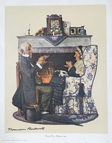 Norman Rockwell Signed "Tea for Two" Print, Perfect for Display