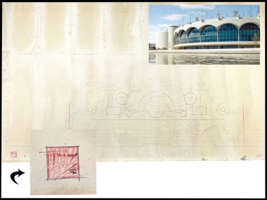Frank Lloyd Wright Signed Architectural Plan for Monona Terrace, Historic!