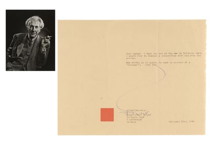 Frank Lloyd Wright Letter Regarding a "New Proposition"
