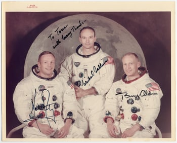 All 3 Apollo XI Astronauts Signed Official Red Number NASA Photo!