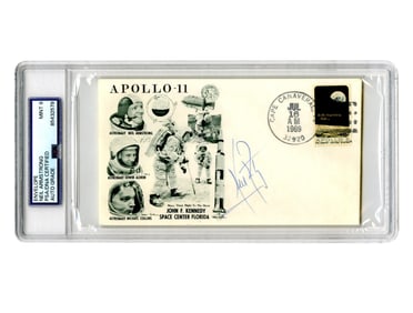 Neil Armstrong Signed Apollo 11 First Day Cover, Graded Mint 9