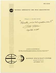 Fred Haise Signed Copy of Apollo 13 Mission Report